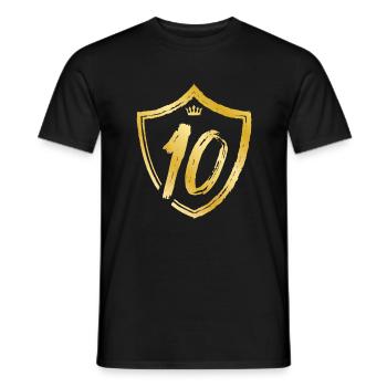 10 année numérique or - T-shirt homme - noir - Devant - AI Model Male 178 light (178cm)
