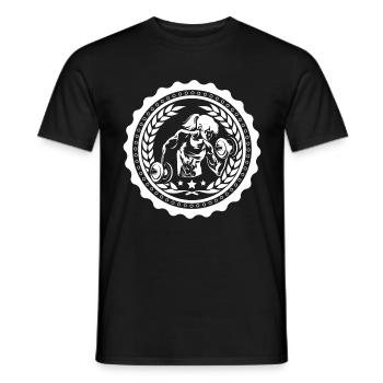 logo de musculation femme fitness - T-shirt homme - noir - Devant - AI Model Male 178 light (178cm)