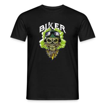biker skull motorcycle - Men's T-Shirt - black - Front - AI Model Male 178 light (178cm)