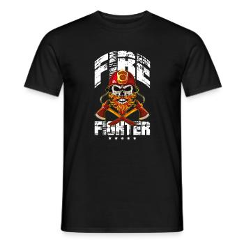 Pompier pompiers squelette cool - T-shirt homme - noir - Devant - AI Model Male 178 light (178cm)