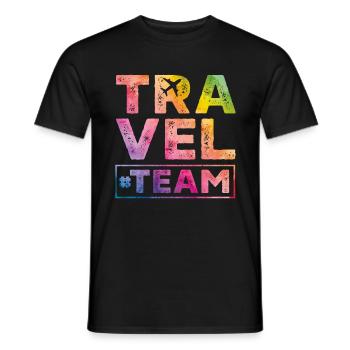 Voyage coeur de l'équipe de voyage - T-shirt homme - noir - Devant - AI Model Male 178 light (178cm)