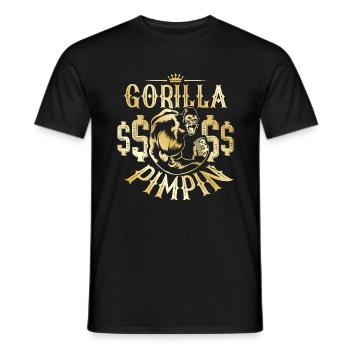 Gorilla Pimpin Hustle - Männer T-Shirt - Schwarz - Vorne - AI Model Male 178 light (178cm)
