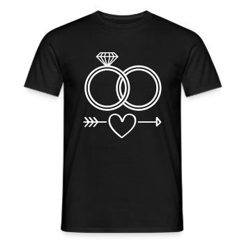 Anneaux de mariage symbole icône anneaux - T-shirt homme - noir - Devant - AI Model Male 178 light (178cm)