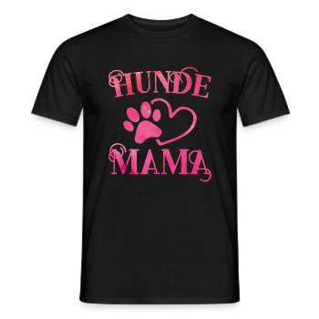 Hunde Mama Herz Hundepfote - Männer T-Shirt - Schwarz - Vorne - AI Model Male 178 light (178cm)
