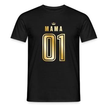 01 mama krone gold - Men's T-Shirt - black - Front - AI Model Male 178 light (178cm)