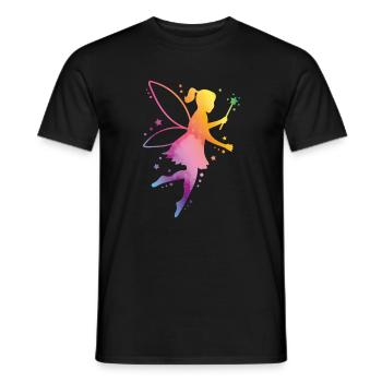 fairy elf colorful silhouette - Men's T-Shirt - black - Front - AI Model Male 178 light (178cm)