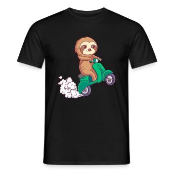 paresseux promenade en moto comique drôle - T-shirt homme - noir - Devant - AI Model Male 178 light (178cm)