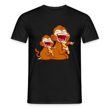 monkey banana funny comic baby monkey - Men's T-Shirt - black - Front - AI Model Male 178 light (178cm)