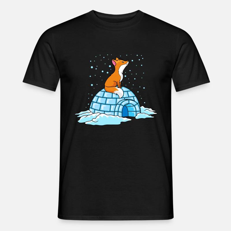fuchs iglu winter ploar comic - Männer T-Shirt - Schwarz