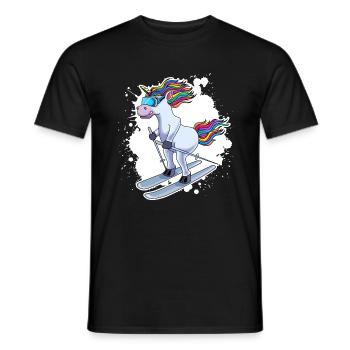 Licorne ski blob de bande dessinée - T-shirt homme - noir - Devant - AI Model Male 178 light (178cm)