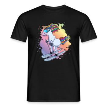 Piste de ski Einhorn Bunt Klecks - T-shirt homme - noir - Devant - AI Model Male 178 light (178cm)