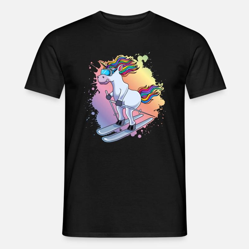 Stok narciarski Einhorn Bunt Klecks - T-shirt męski - czarny