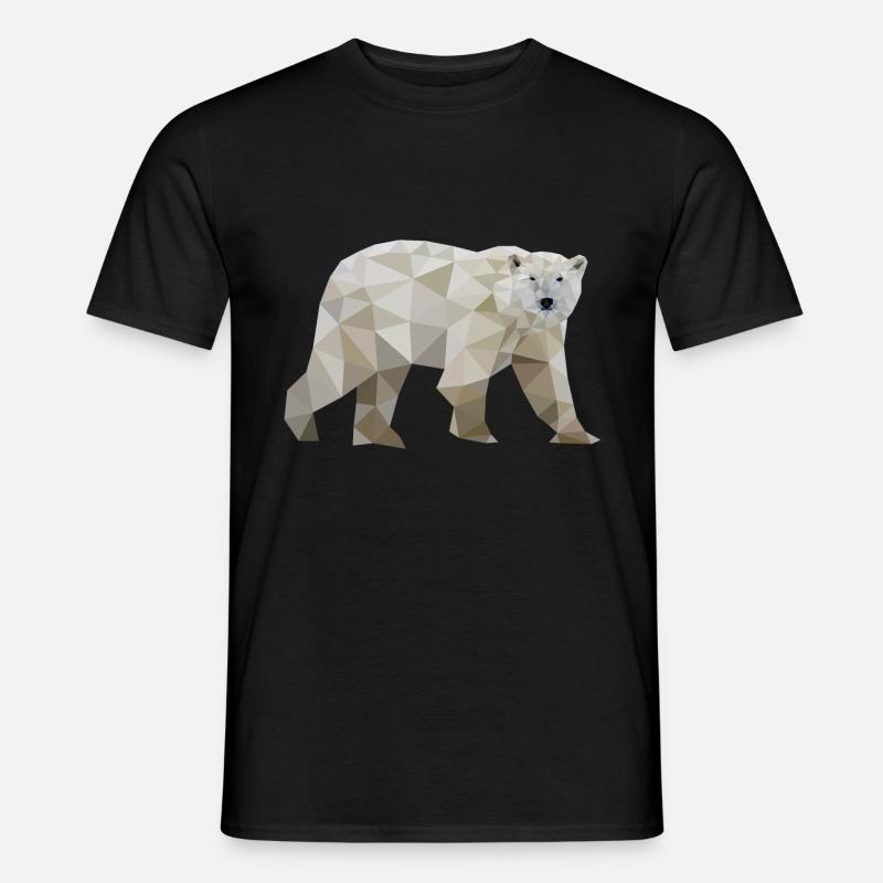 polar bear polygon polar bear - Men's T-Shirt - black