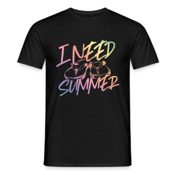Ich Brauche Sommer Flip Flops Strand - Männer T-Shirt - Schwarz - Vorne - AI Model Male 178 light (178cm)