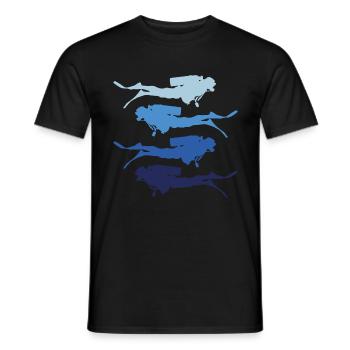 diver silhouette - Men's T-Shirt - black - Front - AI Model Male 178 light (178cm)