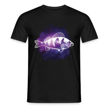 Fish perch silhouette fishing icon - Men's T-Shirt - black - Front - AI Model Male 178 light (178cm)