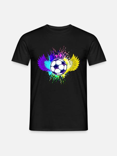 Logotipo de fútbol escudo de armas corona colorido - Camiseta hombre - negro
