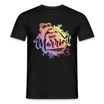 Just Married Love - Männer T-Shirt - Schwarz - Vorne - AI Model Male 178 light (178cm)
