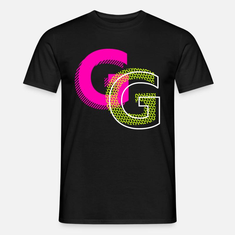 Anfangsbuchstabe G - Männer T-Shirt - Schwarz