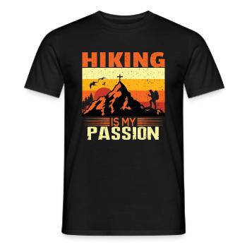 Hiking is my passion Hikers Hiking Nature Mountains - Men's T-Shirt - black - Front - AI Model Male 178 light (178cm)