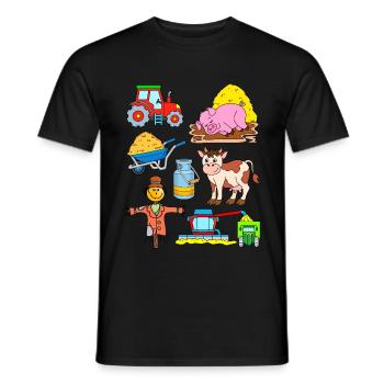 Farm Motifs - Men's T-Shirt - black - Front - AI Model Male 178 light (178cm)