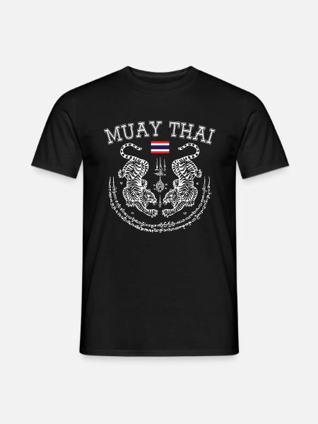 Muay Thai Tiger Thailand Kickboxen Kampfkunst - Männer T-Shirt - Schwarz