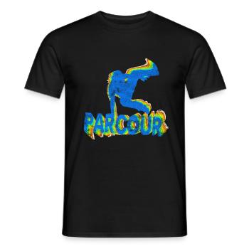 Parkour Parcour Freerunning Parkour Runner Jump - Men's T-Shirt - black - Front - AI Model Male 178 light (178cm)