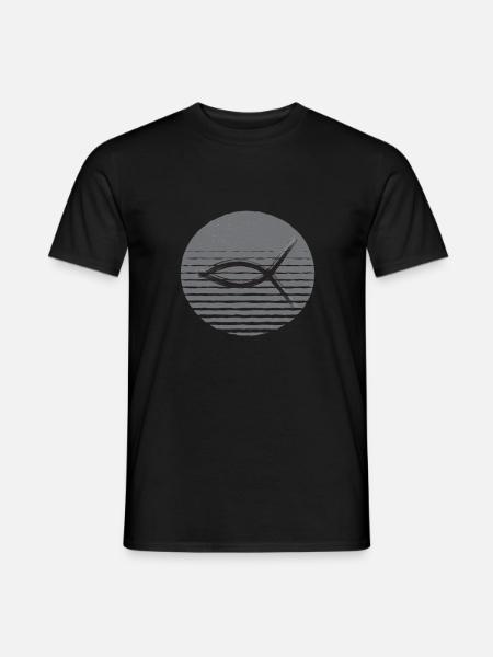 Ichthys Fisch Christentum - Männer T-Shirt - Schwarz