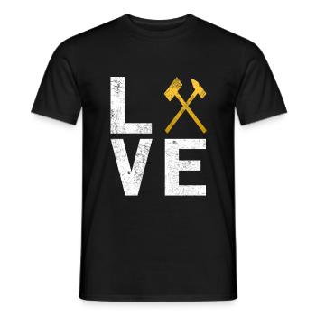 Miner mining mallets and irons - Men's T-Shirt - black - Front - AI Model Male 178 light (178cm)