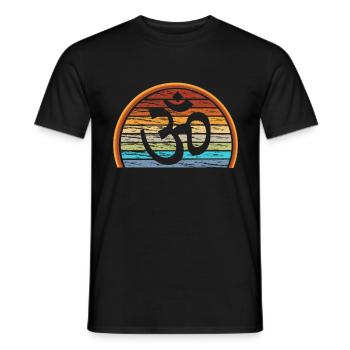 OM Symbol Spiritualität Aufgehende Sonne - Männer T-Shirt - Schwarz - Vorne - AI Model Male 178 light (178cm)