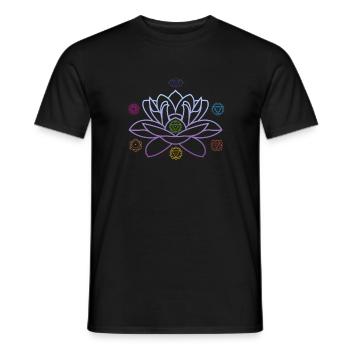 Lotus Erleuchtung 7 Chakras Lotusblüte - Männer T-Shirt - Schwarz - Vorne - AI Model Male 178 light (178cm)