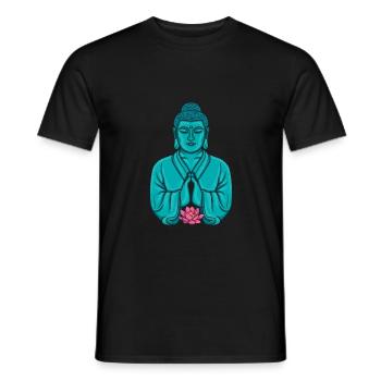 Buddha Lotus Erleuchtung Lotusblüte Spiritualität - Männer T-Shirt - Schwarz - Vorne - AI Model Male 178 light (178cm)