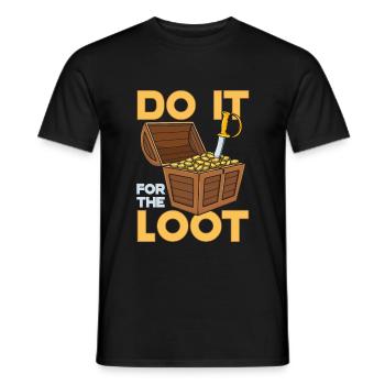 Stylo et papier D20 Dice RPG Loot D20 - T-shirt homme - noir - Devant - AI Model Male 178 light (178cm)
