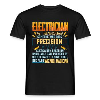Génie électronique Ingénieur électricien Monteur de lignes - T-shirt homme - noir - Devant - AI Model Male 178 light (178cm)