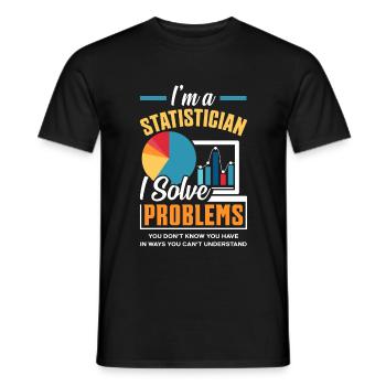 Data Analysis Data Technology Statistician Lustig - Men's T-Shirt - black - Front - AI Model Male 178 light (178cm)
