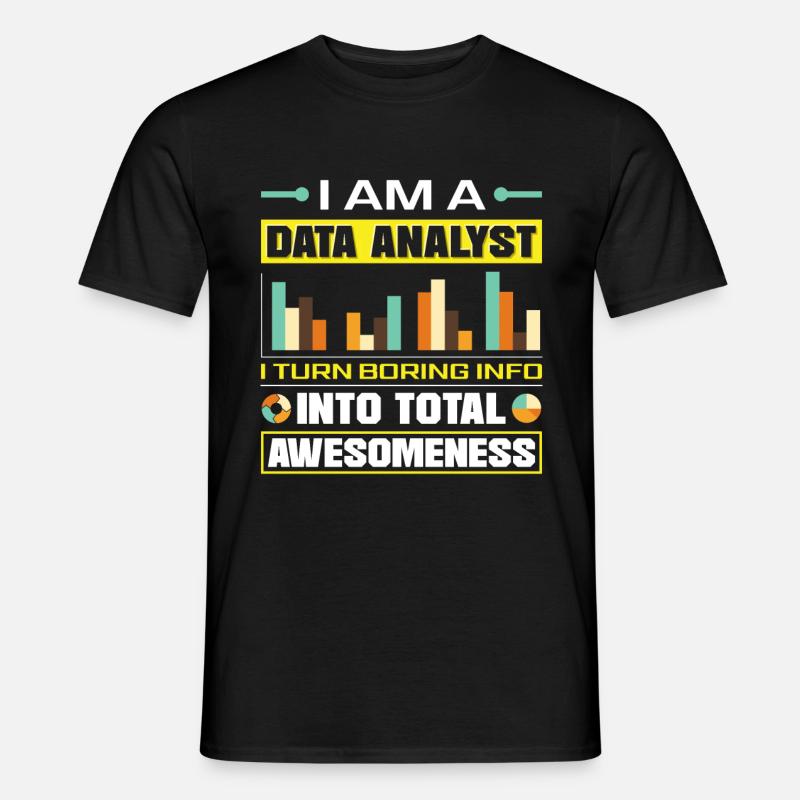 Data Analysis Data Technology Lustiger - Men's T-Shirt - black