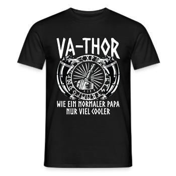Papa Vater Vathor Vatertag Vatertagsgeschenk - Männer T-Shirt - Schwarz - Vorne - AI Model Male 178 light (178cm)