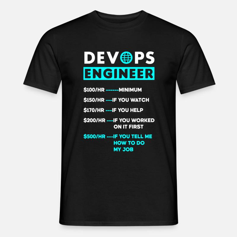 DevOps Engineer Cloud Computing stawka godzinowa - T-shirt męski - czarny