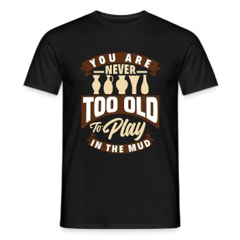 Sculpture argile faïence poterie drôle potier - T-shirt homme - noir - Devant - AI Model Male 178 light (178cm)