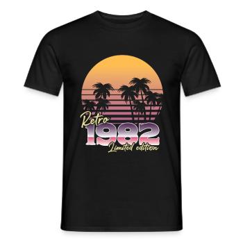 Cadeau d’anniversaire 1982 | Sw retro édition limitée - T-shirt homme - noir - Devant - AI Model Male 178 light (178cm)