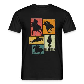 Equestrianism Equestrian Horse Riding Silhouettes - Men's T-Shirt - black - Front - AI Model Male 178 light (178cm)