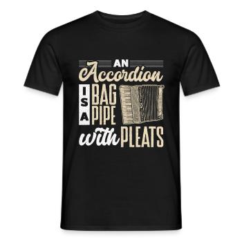 Accordion Accordionist An Accordion Is A Bagpipe - Men's T-Shirt - black - Front - AI Model Male 178 light (178cm)