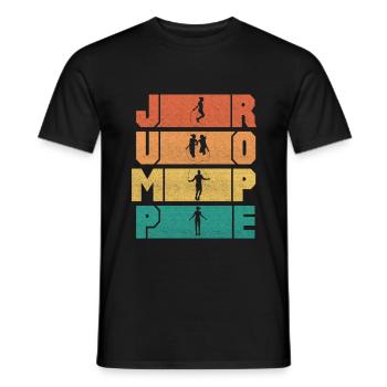 Jump Rope Skipping Rope Jumping Jump Rope - Men's T-Shirt - black - Front - AI Model Male 178 light (178cm)