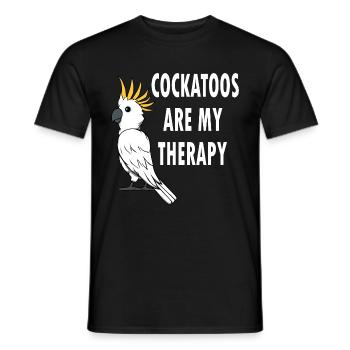 Kakadus als Therapie Cute Sittich Exotisches Tier - Männer T-Shirt - Schwarz - Vorne - AI Model Male 178 light (178cm)
