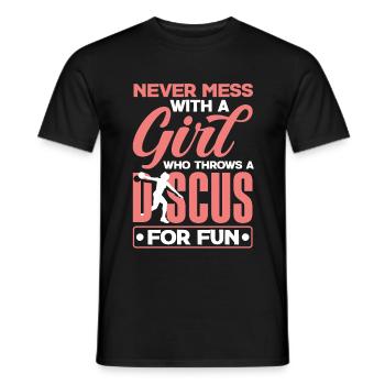 Discus Throwing Discus Thrower Track and Field - Männer T-Shirt - Schwarz - Vorne - AI Model Male 178 light (178cm)