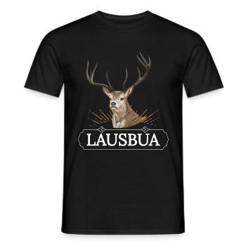 Lausbua Hirsch Lederhosen - Männer T-Shirt - Schwarz - Vorne - AI Model Male 178 light (178cm)