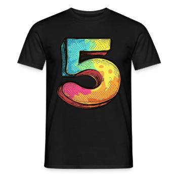 5 Number Comic - Men's T-Shirt - black - Front - AI Model Male 178 light (178cm)