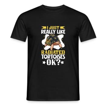 I love my radiated tortoise - Men's T-Shirt - black - Front - AI Model Male 178 light (178cm)