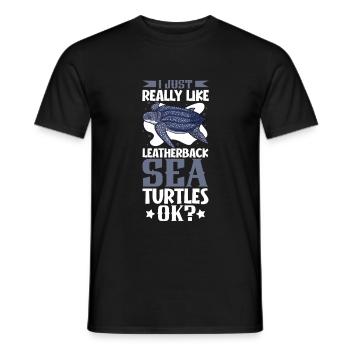 J’adore ma tortue luth - T-shirt homme - noir - Devant - AI Model Male 178 light (178cm)