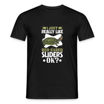 I love my red-eared turtle - Men's T-Shirt - black - Front - AI Model Male 178 light (178cm)